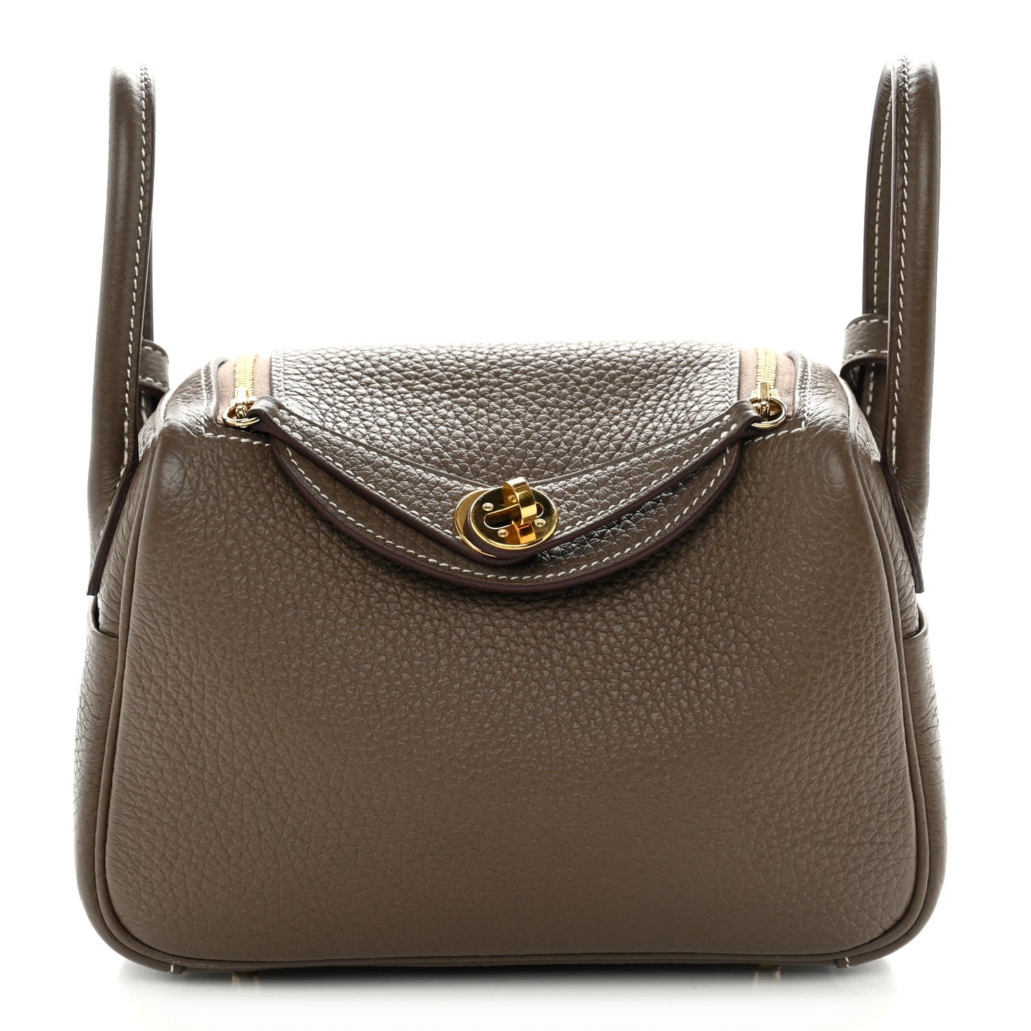 Hermes Hermes Taurillon Clemence Mini Lindy 20 Etoupe