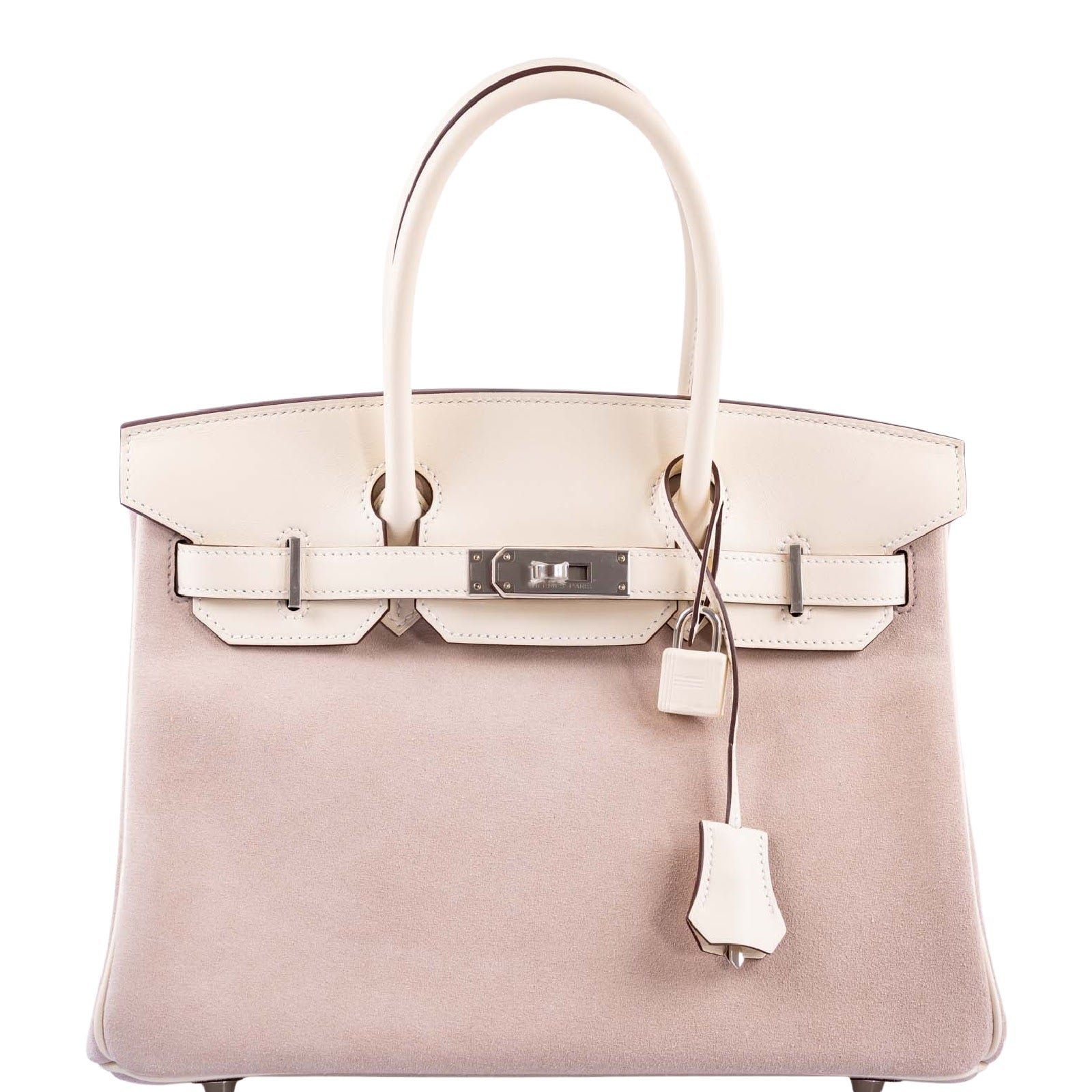 Hermes Hermès Birkin 30 Glycine Grizzly and Nata Swift Palladium Hardware