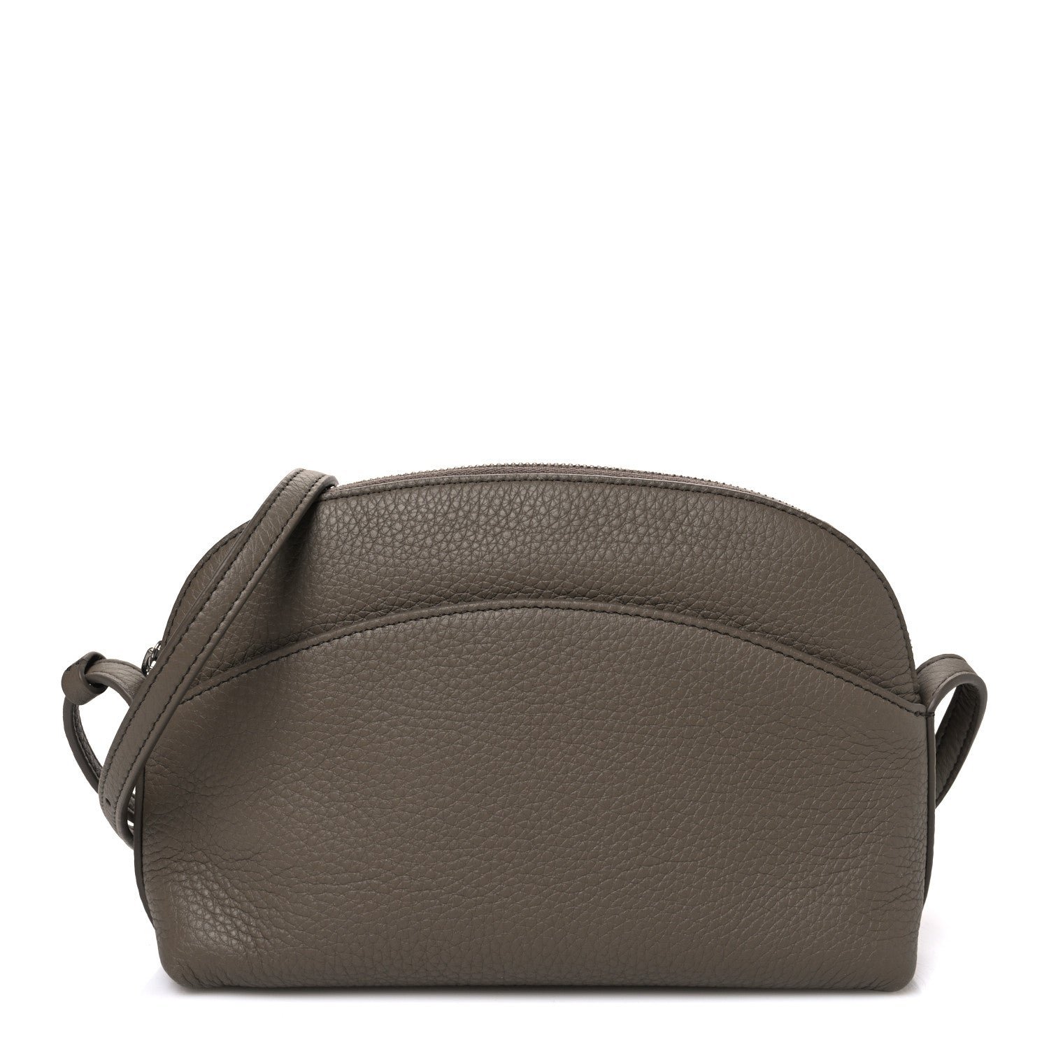 The Row The Row Grained Calfskin Annie E/W Crossbody Bag Smoked Taupe