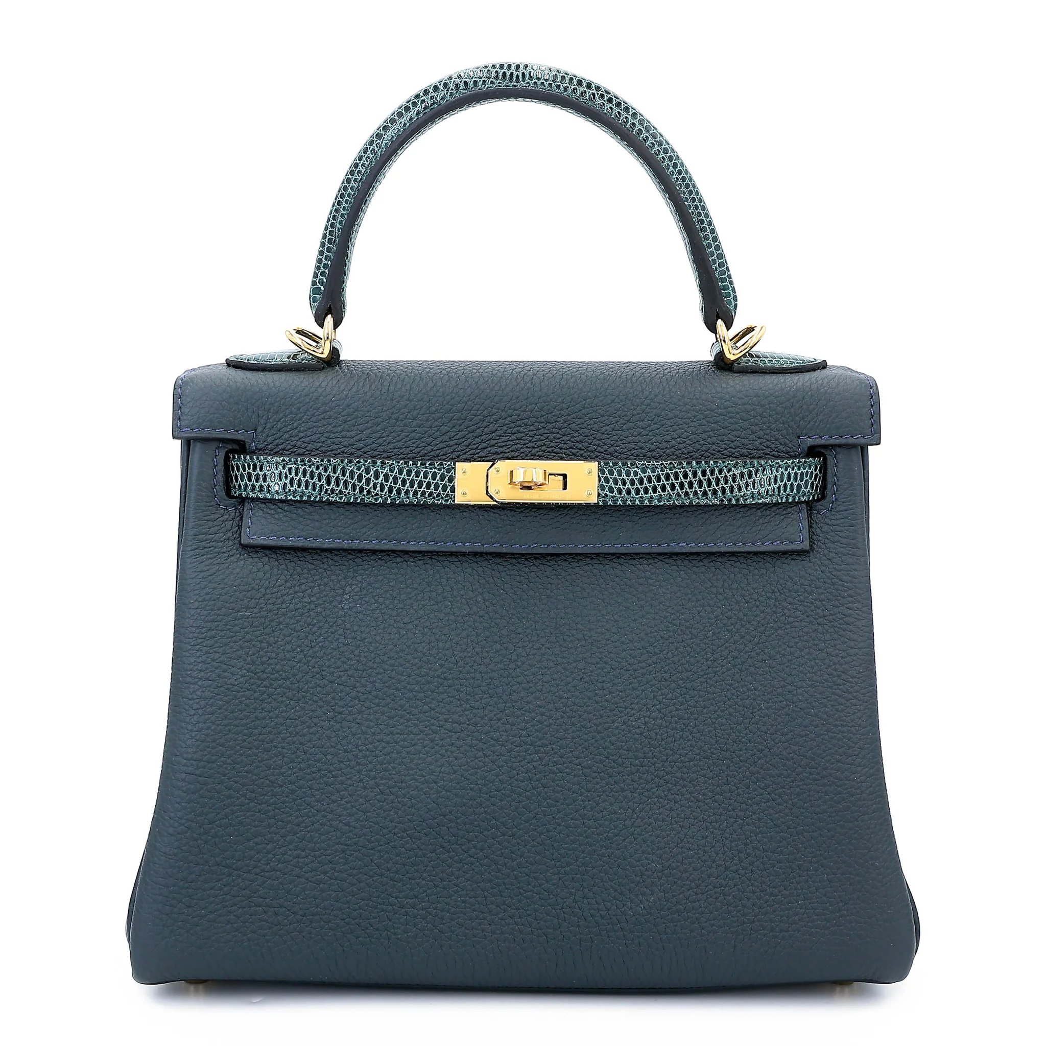 Hermes Unused ( Rank NS ) HERMÈS Kelly 25 Touch Vert Rousseau (V0) Vert Cypress (6O) Togo Lizard Gold hardware W (2024)