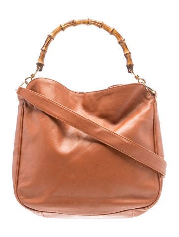 Bamboo Vintage Leather Bamboo Handle Bag