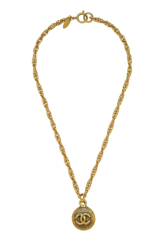 Gold 'CC' Sunburst Necklace