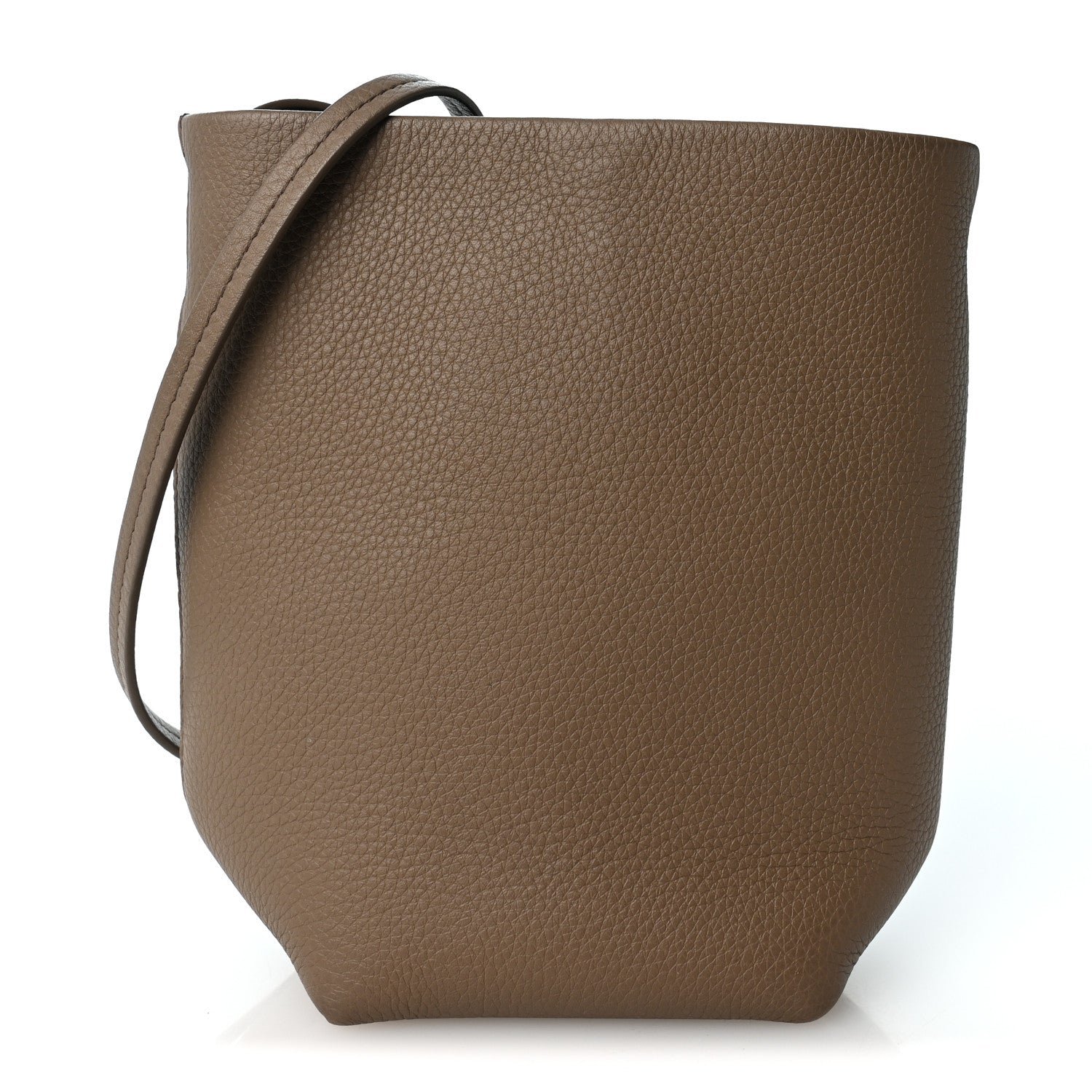 The Row Grained Calfskin Small N/S Park Crossbody Dark Taupe