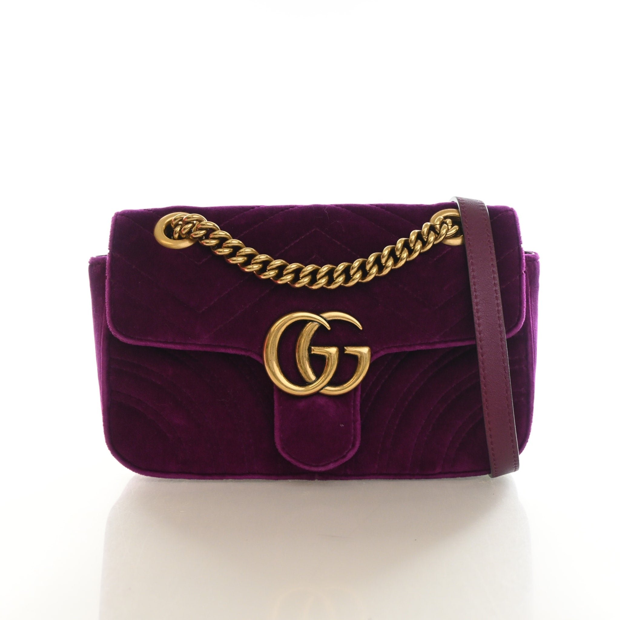 Gucci Small Velvet Marmont Flap Bag