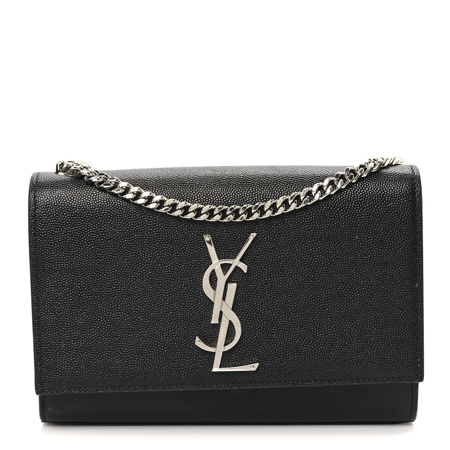 Saint Laurent Grain De Poudre Small Monogram Kate Satchel Black