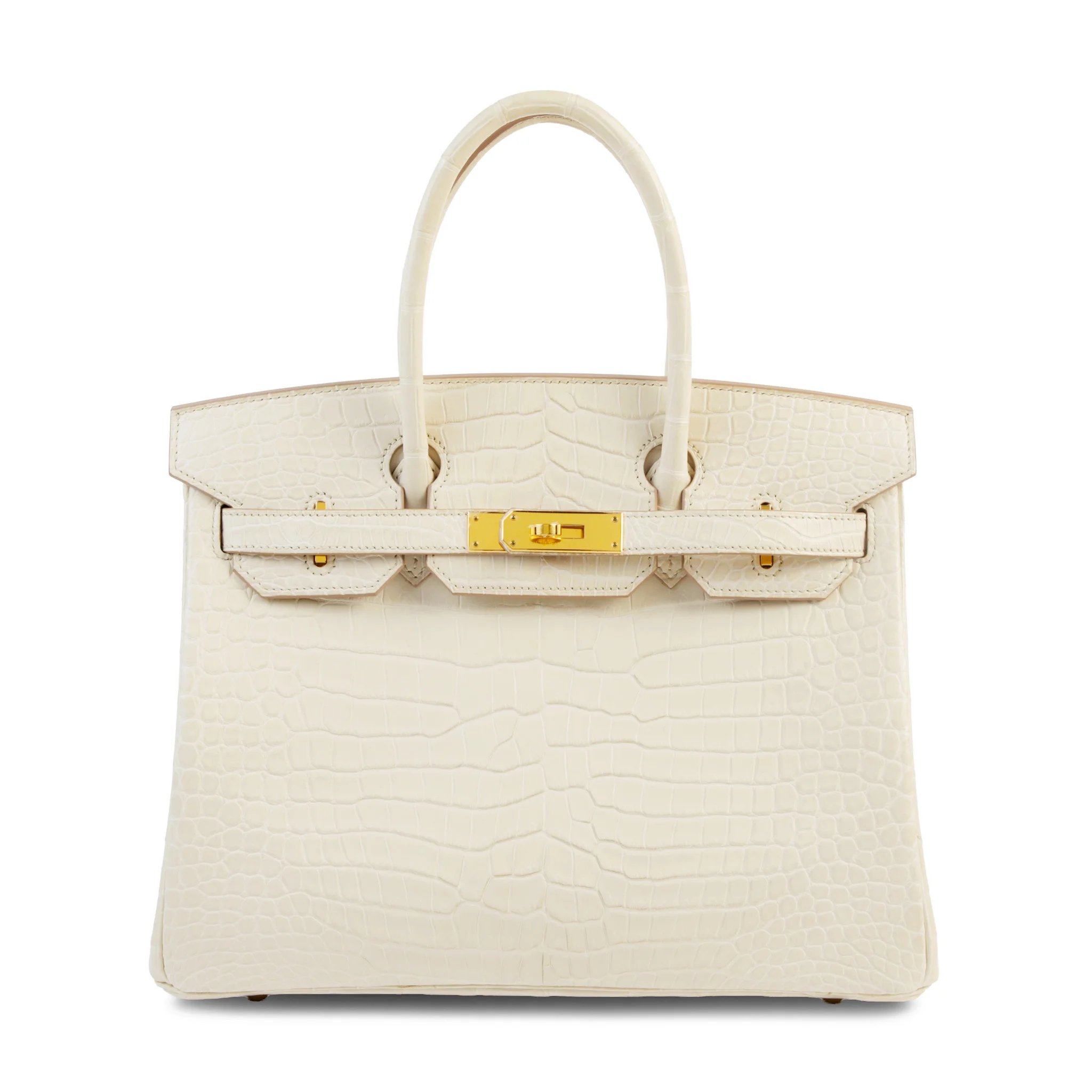 Unused ( Rank NS ) HERMÈS Birkin 30 Beton (8L) Matte Porosus Crocodile Gold hardware U (2022)