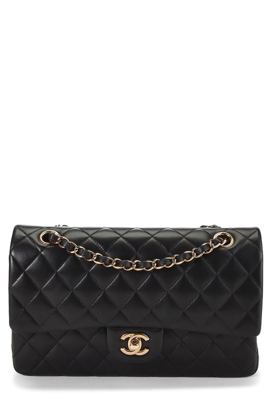 Black Quilted Lambskin Classic Double Flap Medium