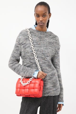 Padded Leather Chain Cassette Bag