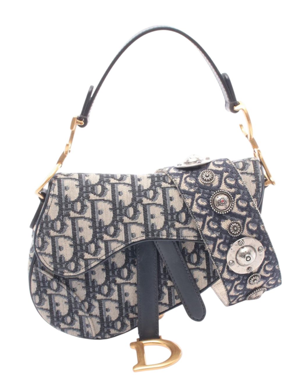 2021-2026 Mini Oblique Canvas Saddle Bag satchel