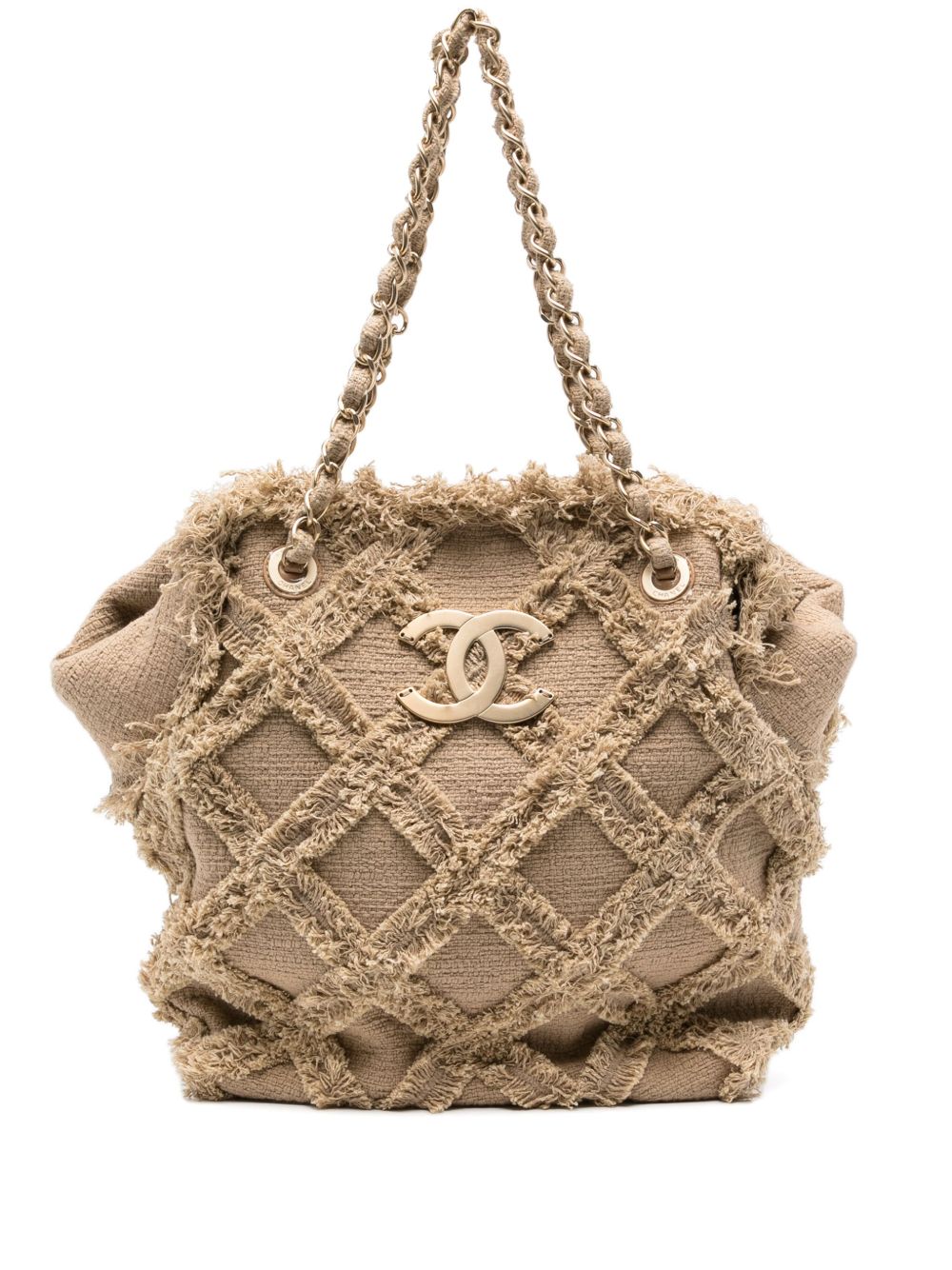 Raffia tweed tote bag