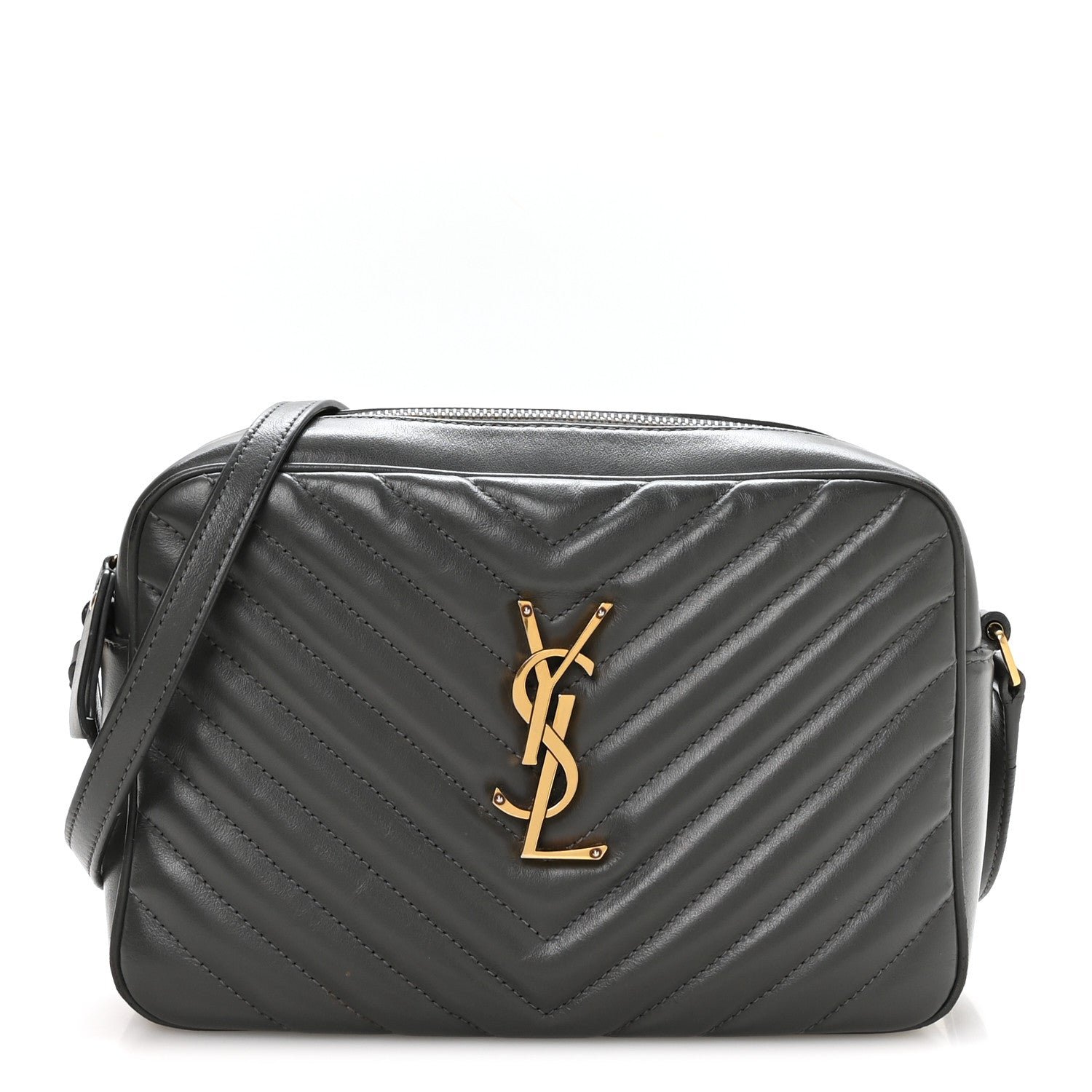 Saint Laurent Calfskin Matelasse Monogram Lou Camera Bag Storm