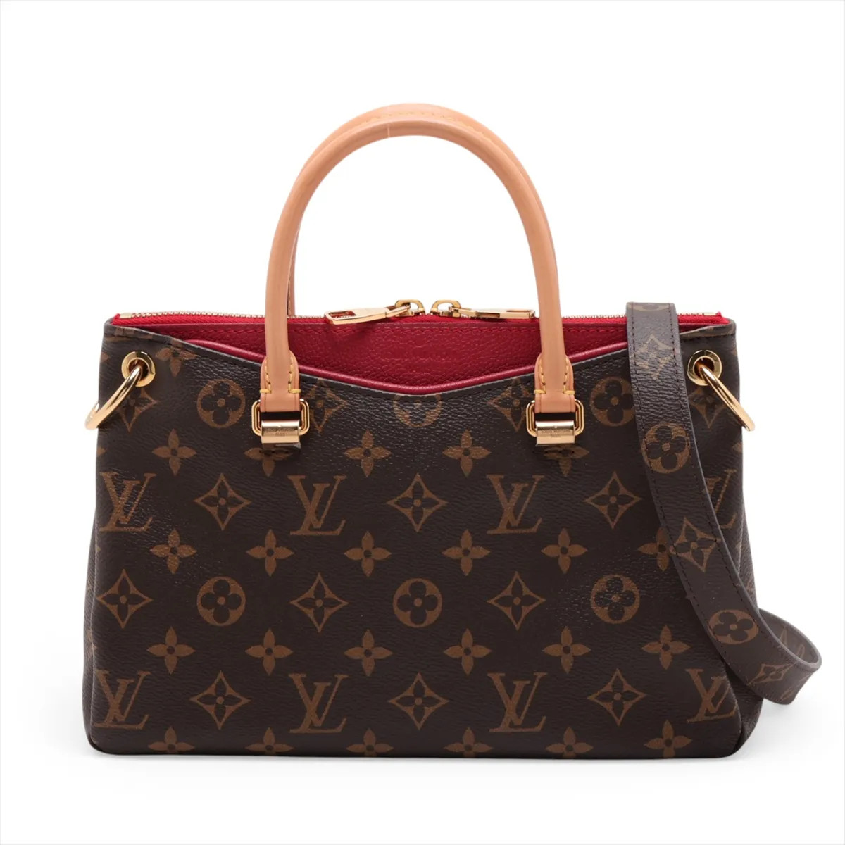 Louis Vuitton monogram x leather Pallas BB M41241 Brown