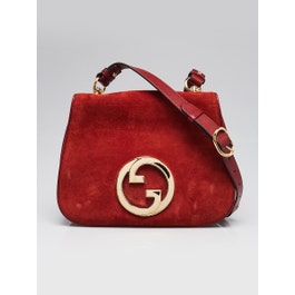 Gucci Red Suede Blondie Crossbody Bag