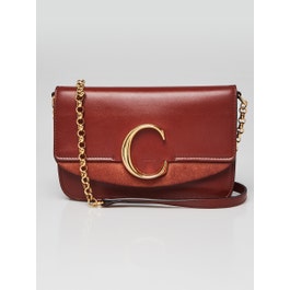 Chloe Chloe Brown Leather Mini C Chain Bag