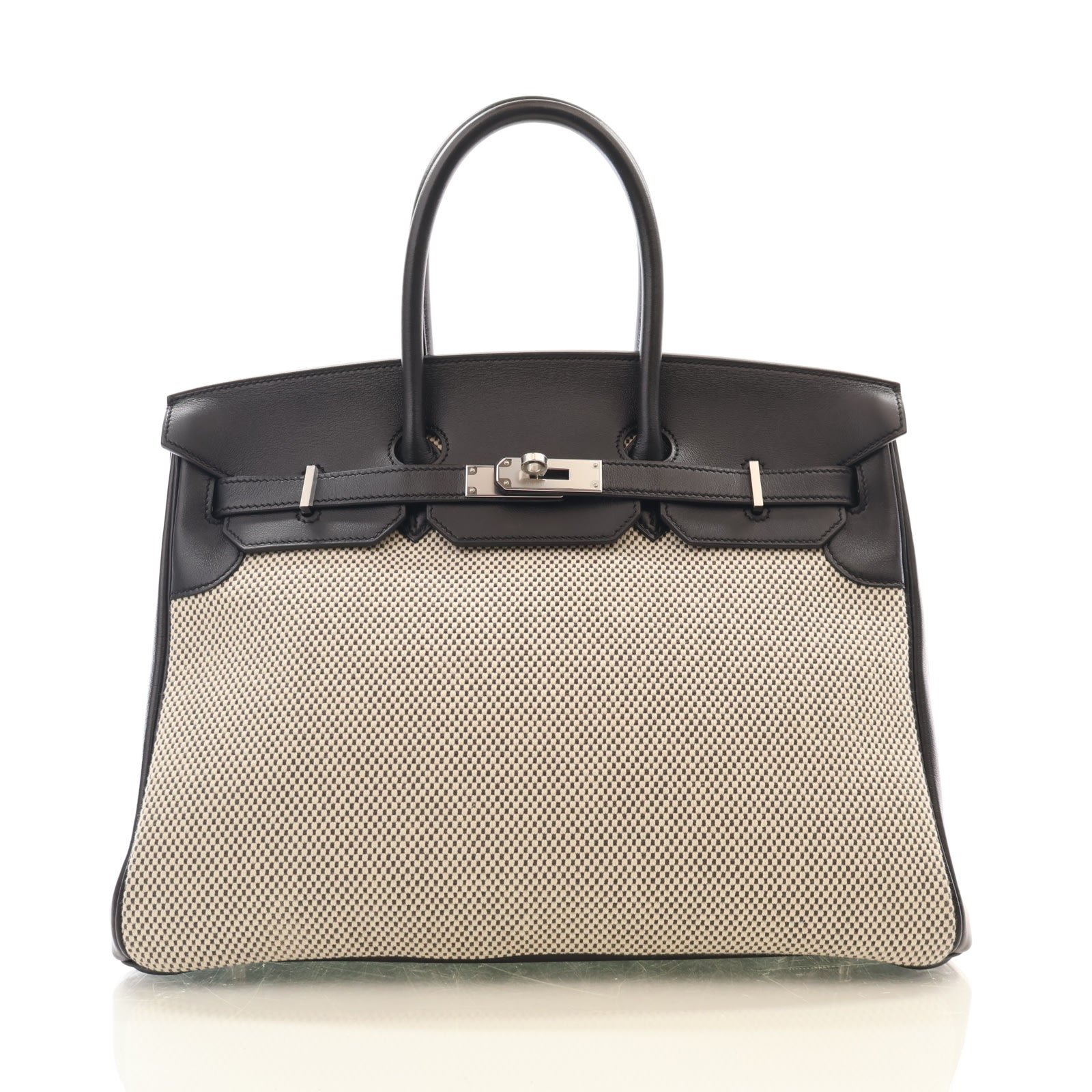 Hermes Noir Swift Toile Birkin 35
