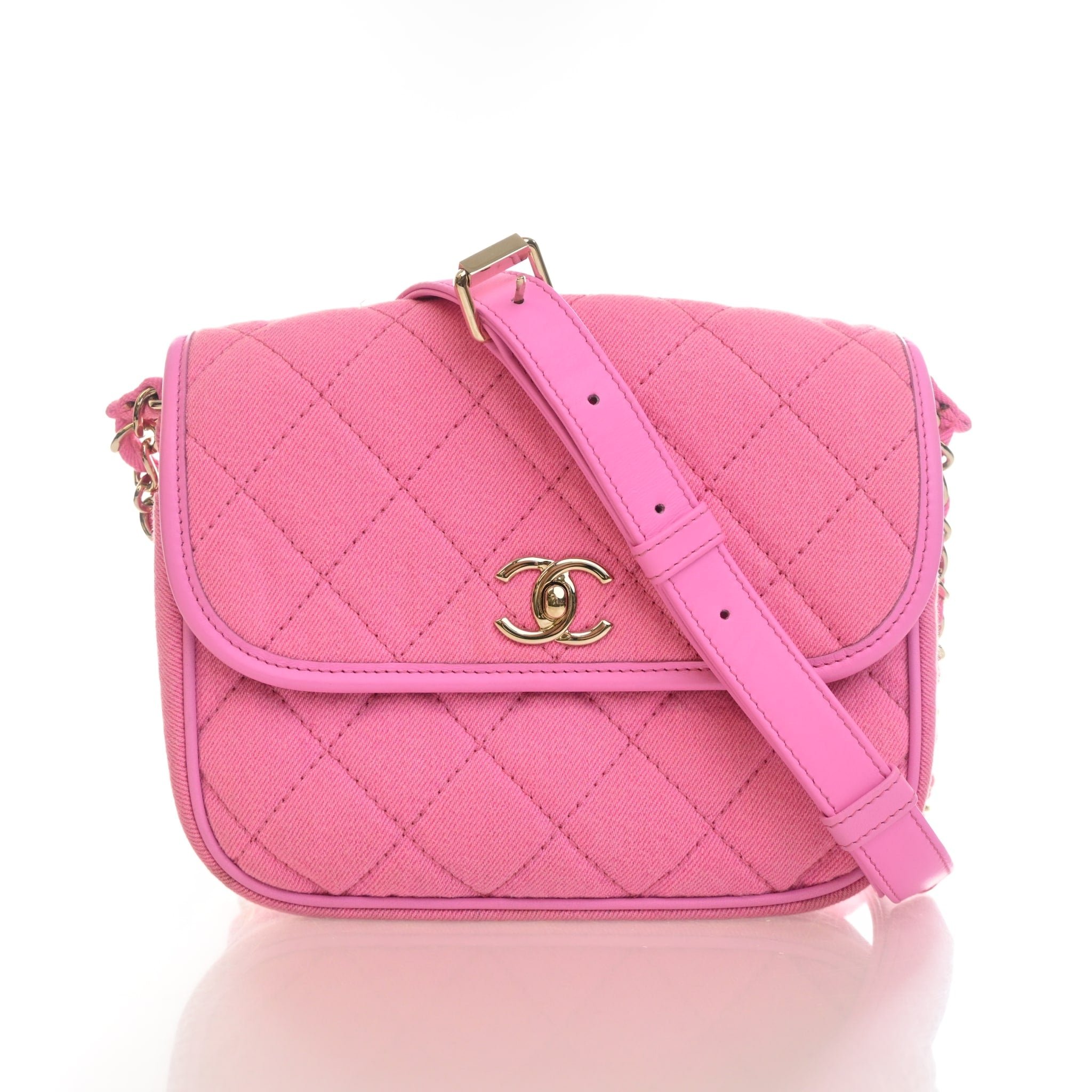 Chanel Small Denim Messenger Flap Bag