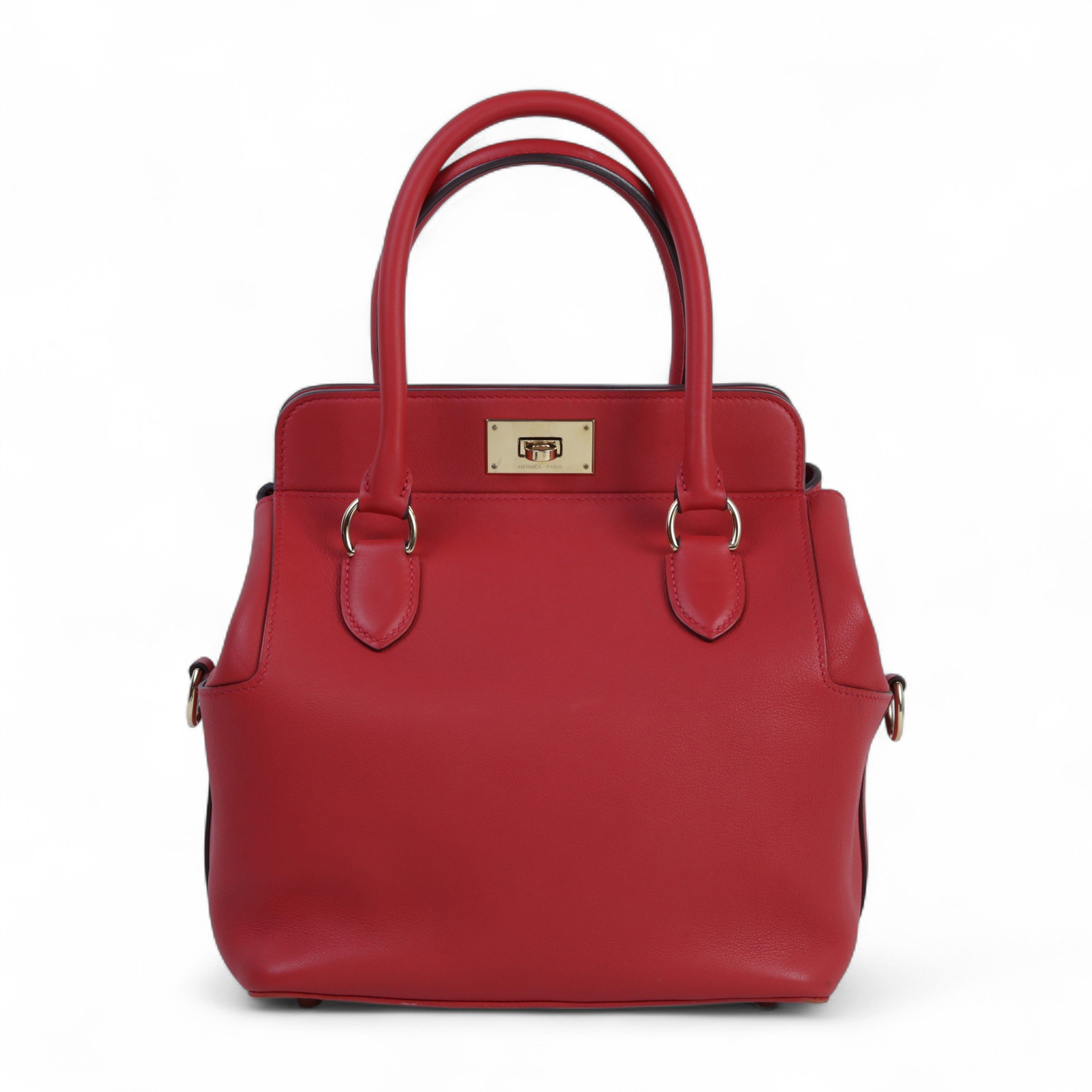 Hermes Good ( Rank AB) HERMÈS Toolbox 20 Rouge Tomate (S5) Swift Gold hardware D (2019)