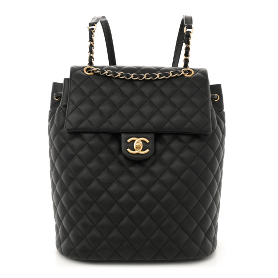 Chanel Lambskin Quilted Large Urban Spirit Backpack Black