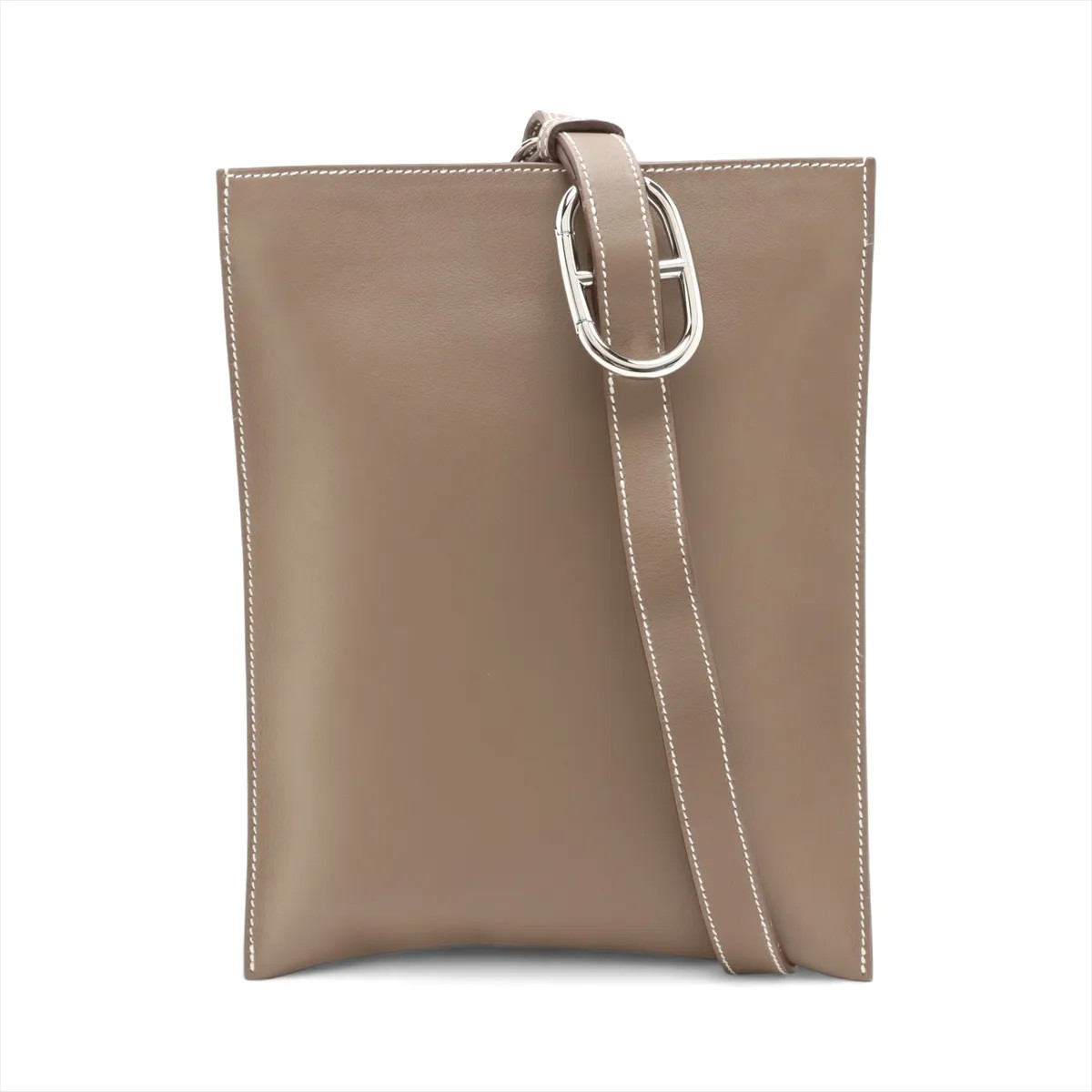 Hermès Portefeuilles Pochamp Plus Veau Swift Etoupe Silver Metal Fittings