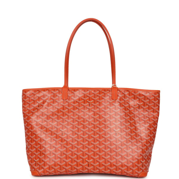 Goyard Goyard Goyardine Orange Artois MM Tote Palladium Hardware
