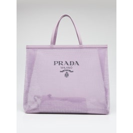 Prada Purple Sequin Mesh and Leather Tote Bag