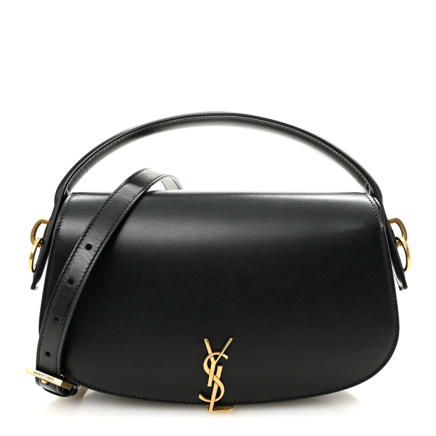 Saint Laurent Box Calfskin Voltaire Top Handle Crossbody Bag Black