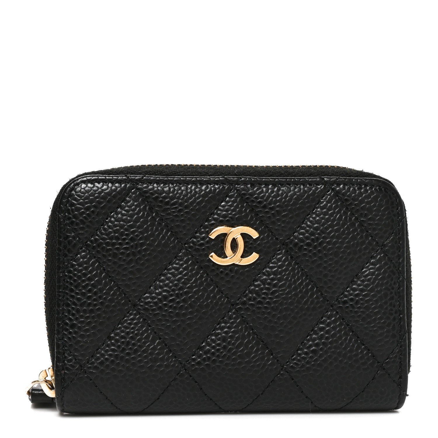 Chanel Caviar Quilted Zip Coin Purse Black