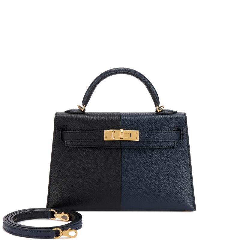Limited Edition Bleu Indigo, Black Epsom and Rouge Grenat Casaque Mini Kelly II 20 Gold Hardware, 2021