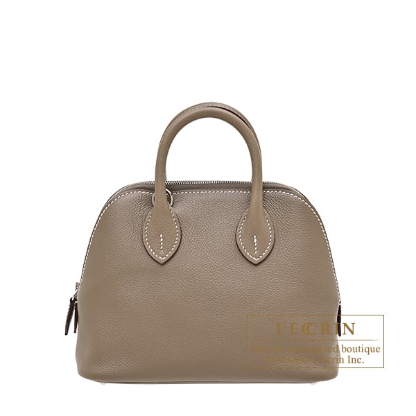 Hermes Hermes Bolide bag 1923 mini Etoupe grey Evercolor leather Silver hardware
