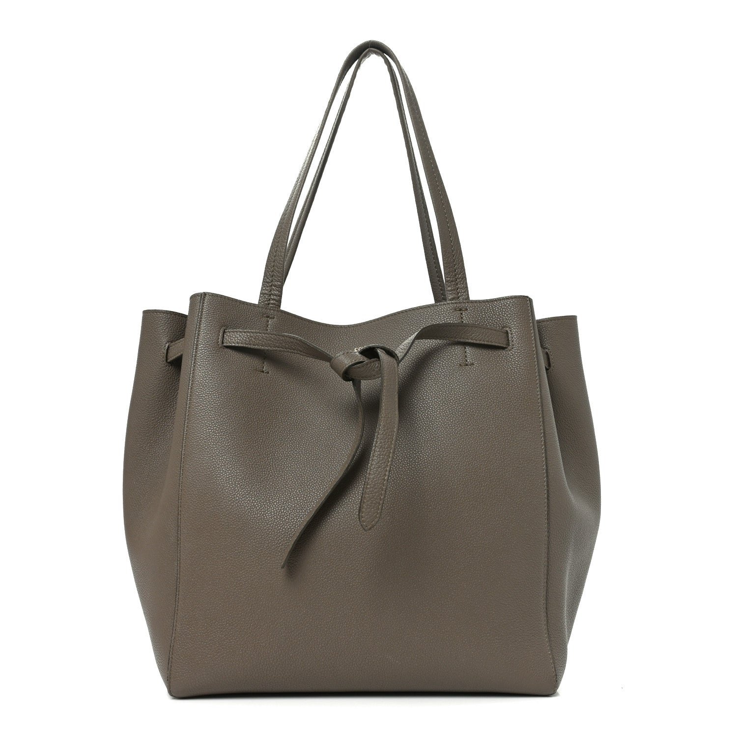 Celine Soft Grained Calfskin Small Belt Cabas Phantom Taupe