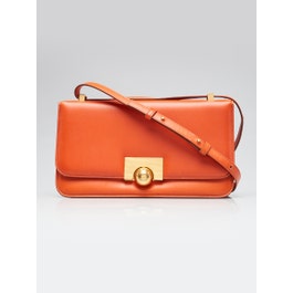 Bottega Veneta Bottega Veneta Orange Spazzolato Calfskin Leather BV Classic Shoulder Bag