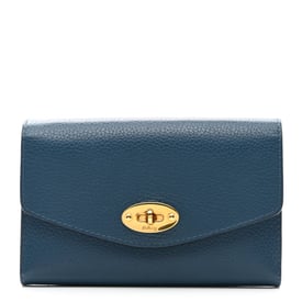 Mulberry Small Classic Grain Medium Darley Wallet Deep Sea