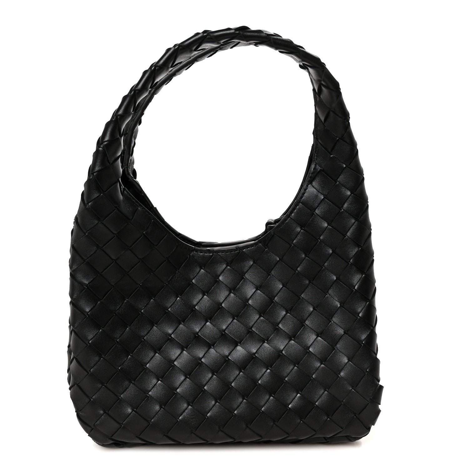Bottega Veneta Nappa Intrecciato Small Campana Shoulder Bag Black