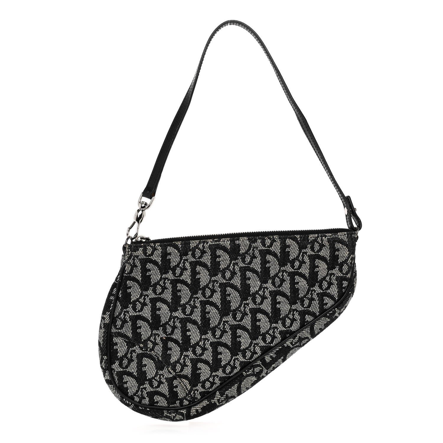 Dior Monogram Mini Saddle Pochette Black