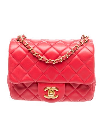 Mini Square Pearl Crush Flap Bag