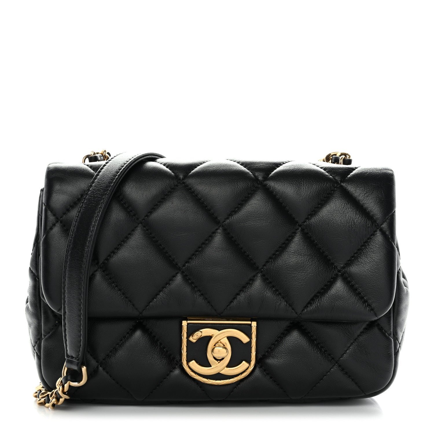 Chanel Lambskin Quilted Mini Flap Black