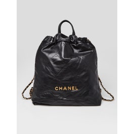 Chanel Chanel Black Quilted Leather Chanel 22 Backpack Bag
