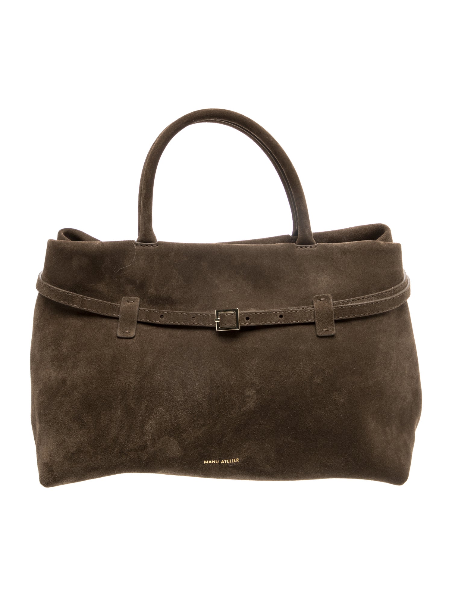 Manu Atelier Suede Top Handle Bag