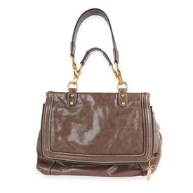 Dolce & Gabbana Dolce & Gabbana Brown Leather Fold-Over Heritage Miss Sicily Bag