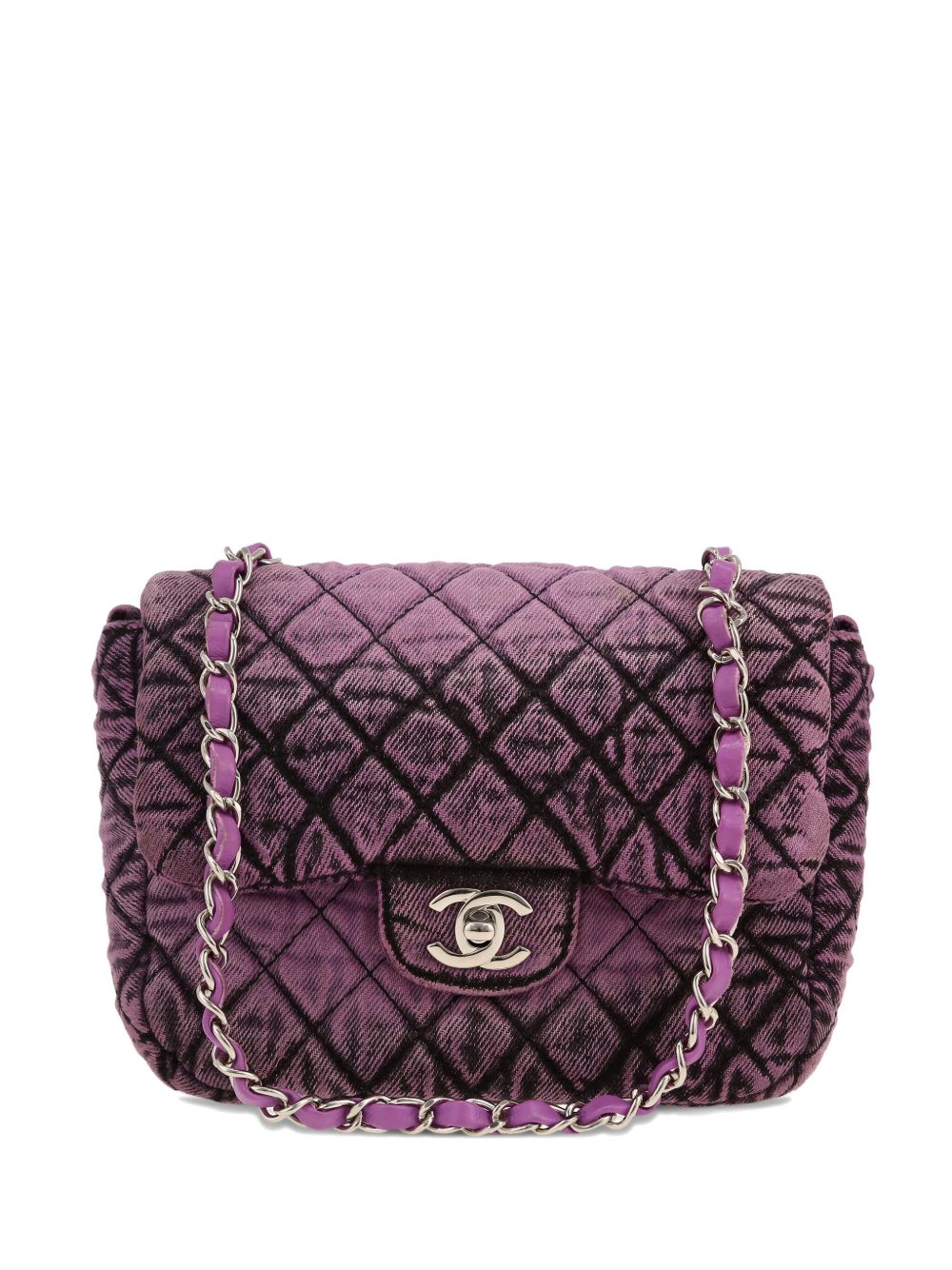 Chanel diamond-quilted denim cross body bag