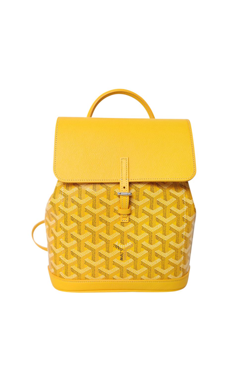 Goyard Goyard Alpin Backpack Mini, Yellow Goyardine Canvas and Chevroches Calfskin with Silver Hardware, New in Dustbag WA001
