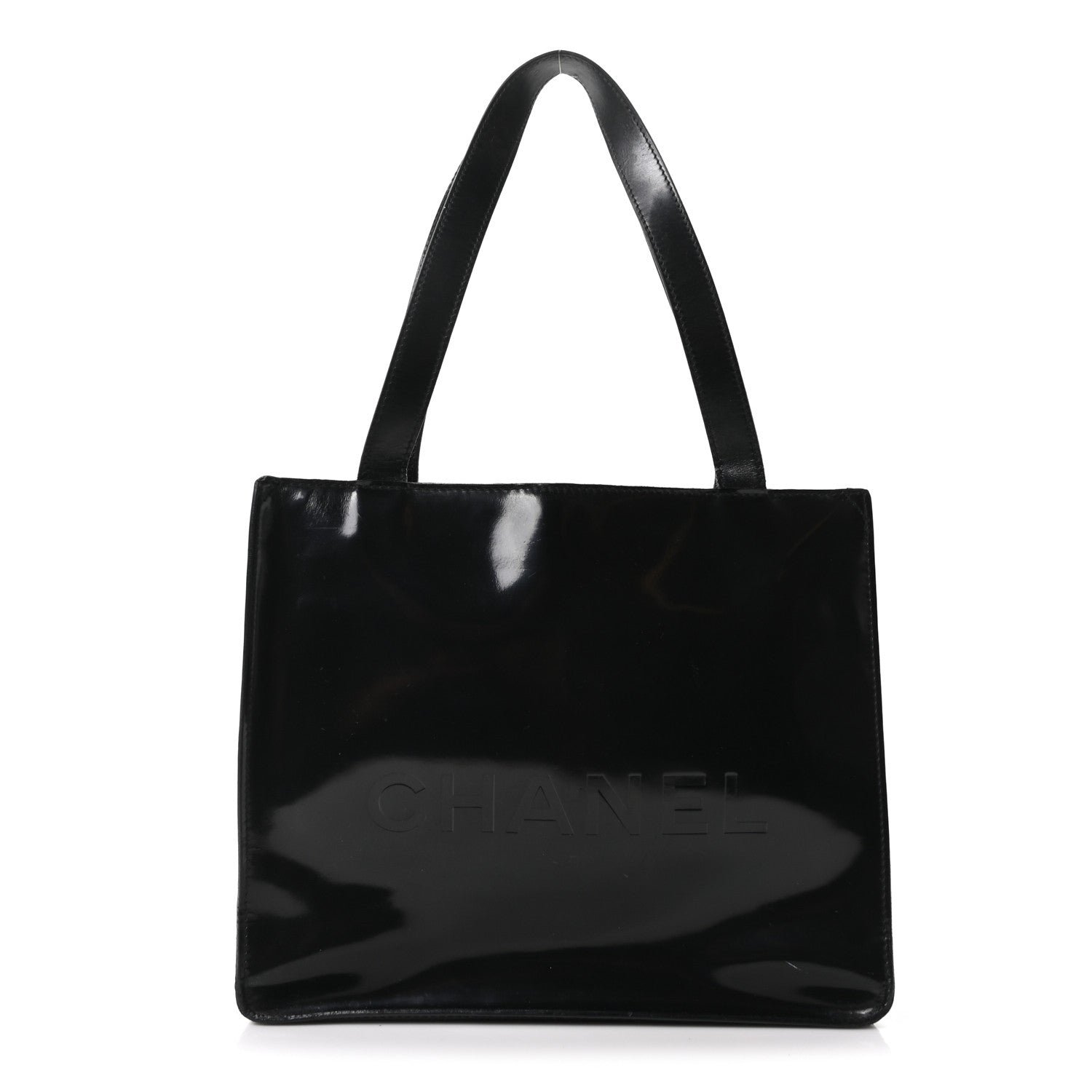 Chanel Patent CC Shopper Tote Black