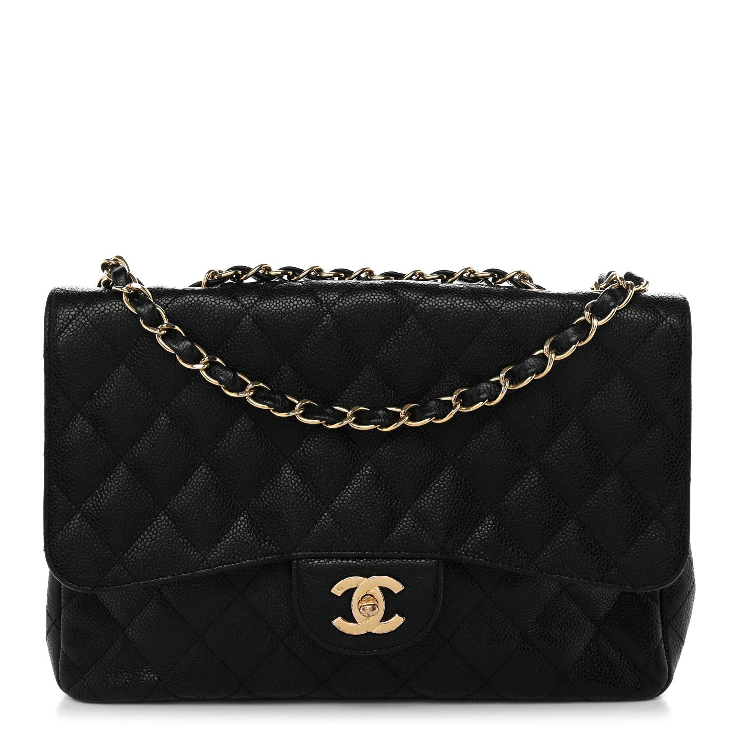 Chanel Caviar Quilted Jumbo Single Flap Black