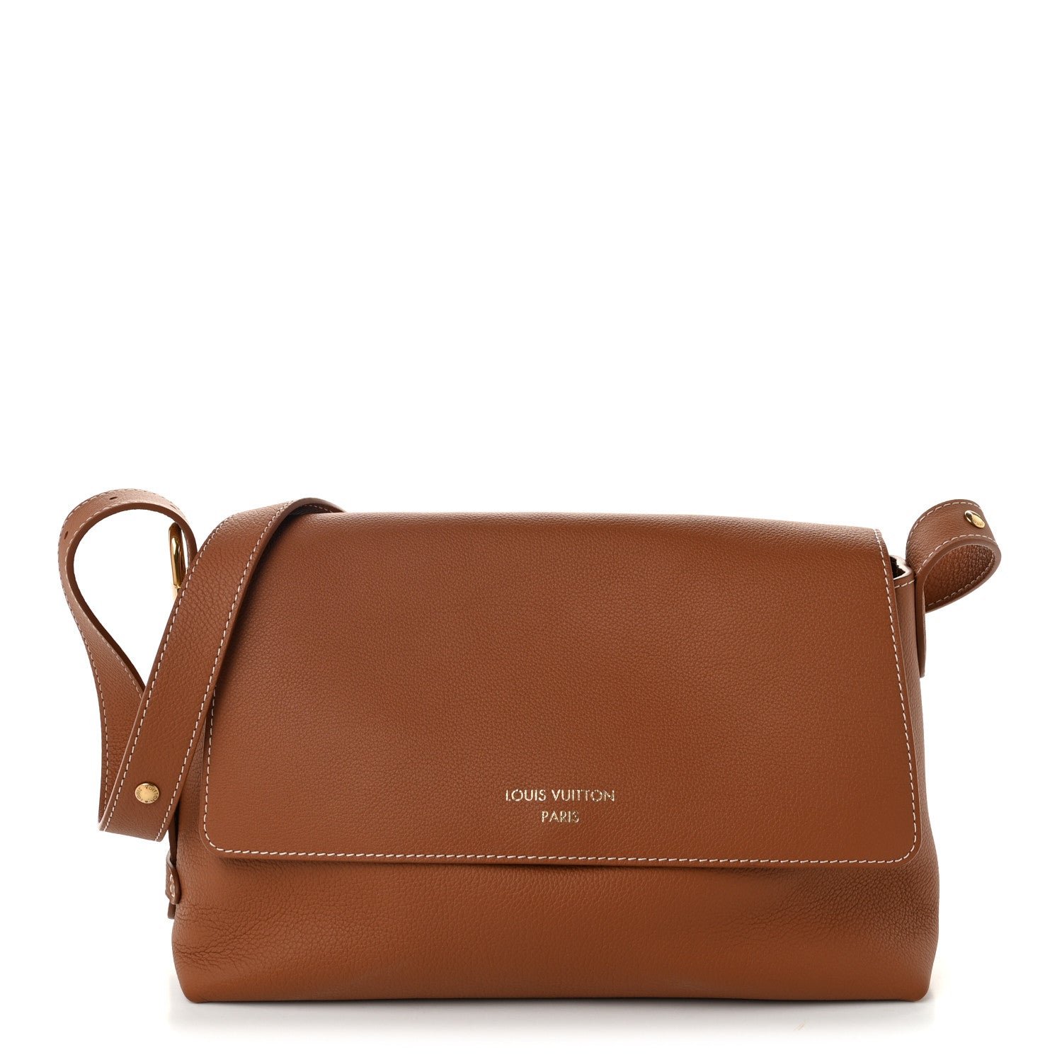 Louis Vuitton Grained Calfskin Low Key Messenger Cognac