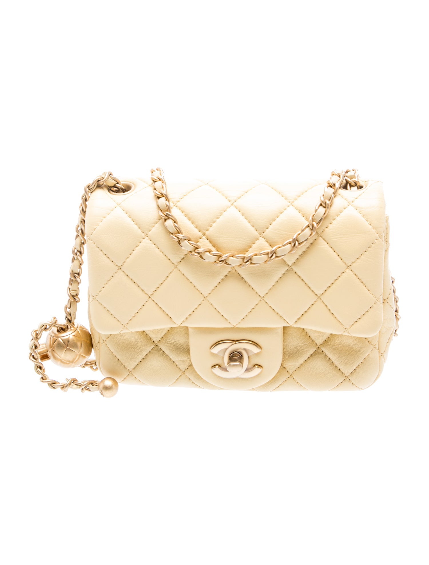 Mini Square Pearl Crush Flap Bag