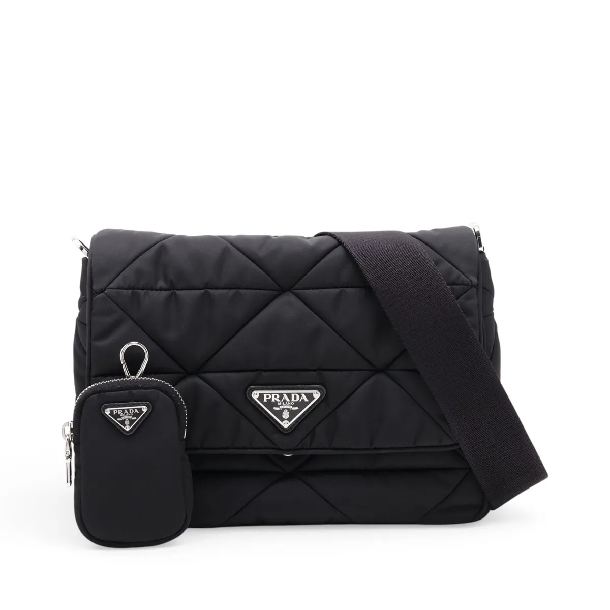 Prada Tessuto quilting 1BD290 Nylon Shoulder bag Black