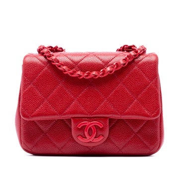 Calf Leather Mini Square Caviar Incognito Flap