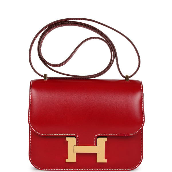 Hermes Hermes Constance 18 Rouge Piment Box Gold Hardware