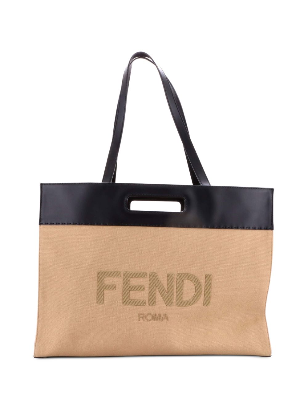 Cut Out Handle Shopper Tote Canvas Large shoulder bag