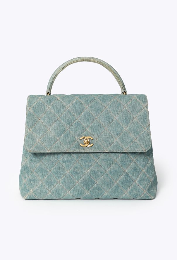 Chanel Vintage Denim Quilted Top-Handle Bag